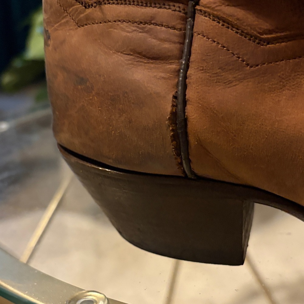 Dan Post Brown Leather Western Heeled Boots - Picture 8 of 8